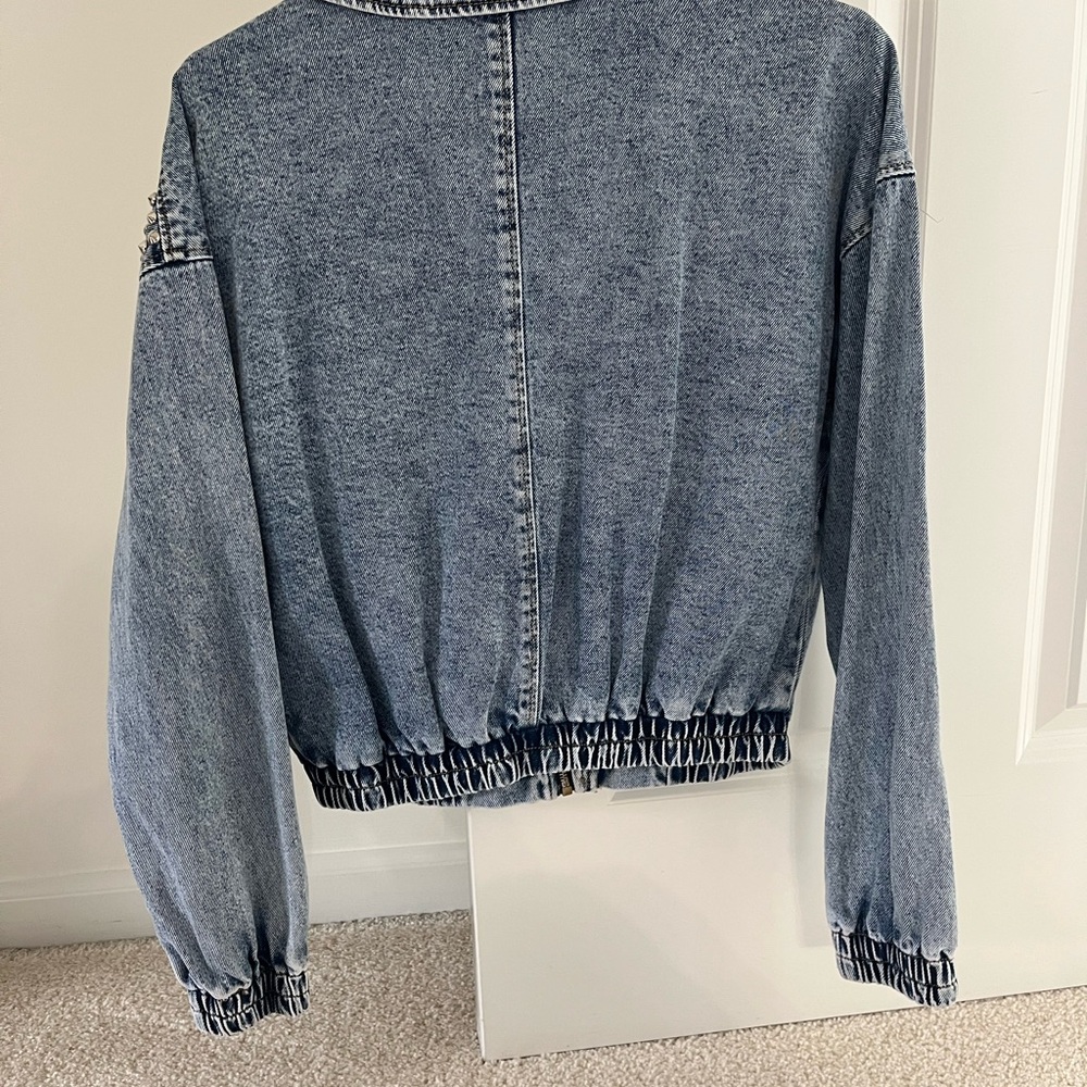 Seta - Cropped Blue Jean Jacket with studs Embellishments, used only once. - Picture 2 of 2